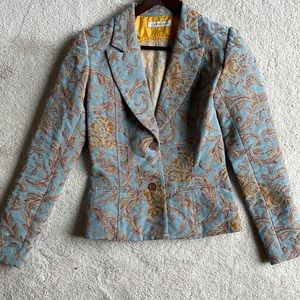 Vintage floral design fitted blazer by Lawrence.